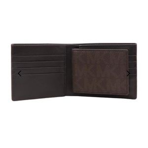 Michael Kors Men’s Slim Billfold Wallet Brown logo